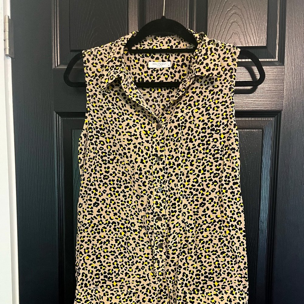 Equipment leopard-print sleeveless minidress
